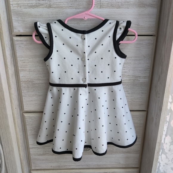 Janie and Jack Polka Dot Black and White Dress - Picture 2 of 4